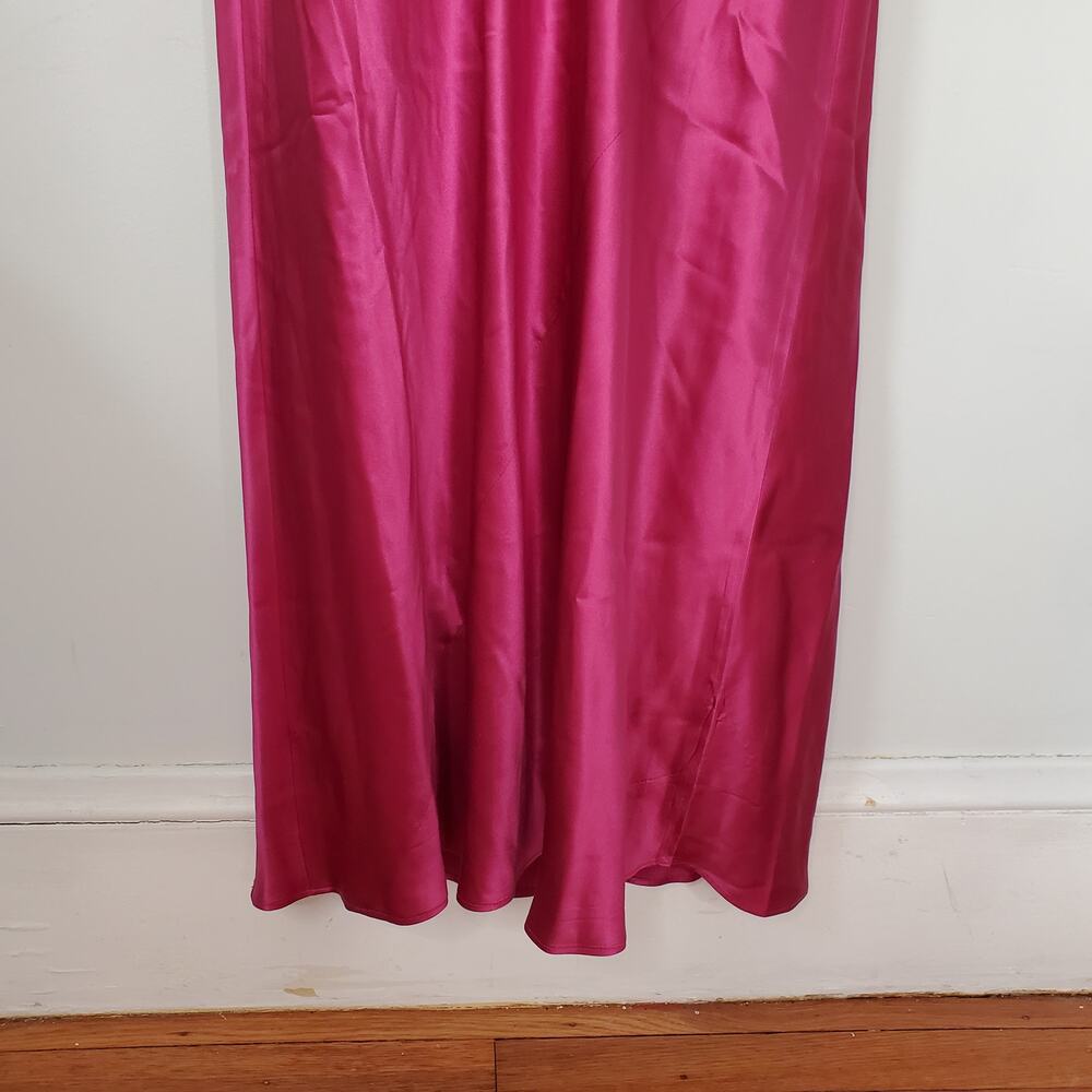 Reformation Anaiis Silk Maxi Dress Column Gown Hibiscus Tea Pink Size 8 - Picture 11 of 15